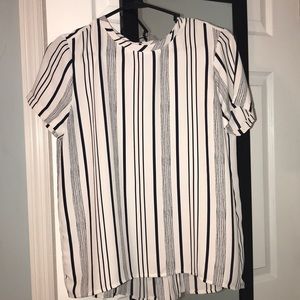 Short sleeve striped blouse
